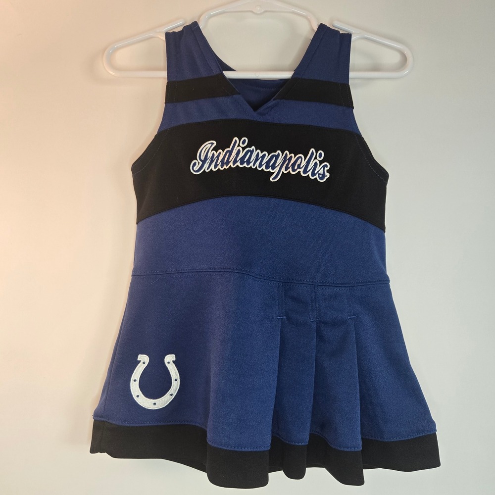 NFL Indianapolis Colts Infant Cheerleader Dress Blue Black Size 12M